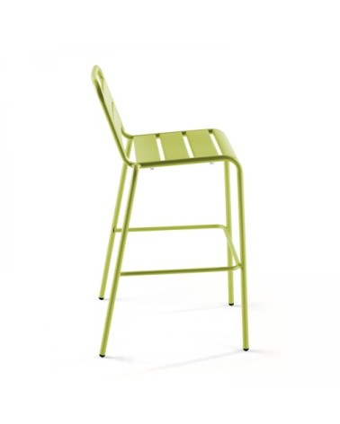 Chaise haute de jardin en métal vert