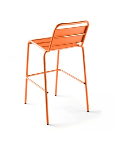 Chaise haute de jardin en métal orange