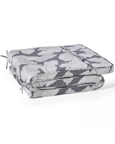 Lot de 2 coussins bain de soleil polyester gris 186x60x5 cm