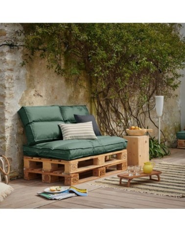 Dossier coussin palette en polyester vert fougère 60 x 50 cm