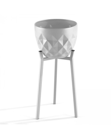 Lot de 2 caches pots en métal Blanc