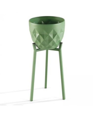 Lot de 2 caches pots en métal Vert Cactus