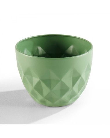 Lot de 2 caches pots en métal Vert Cactus