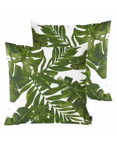 Lot de 2 coussins carrés polyester jungle 45x45x8 cm