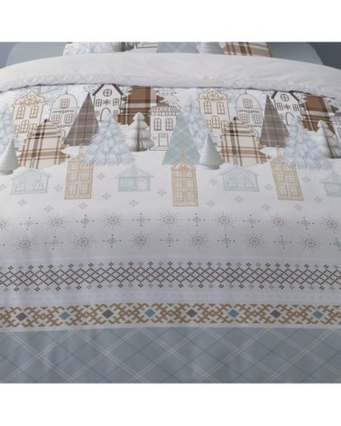 Parure de couette 100% coton flanelle imprimée 140x200 1 taie