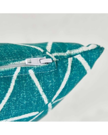 Lot de 2 coussins carrés polyester lagune 45x45x8 cm