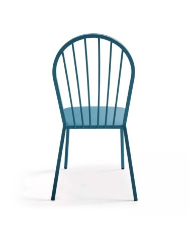 Chaise bistrot en métal bleu pacific