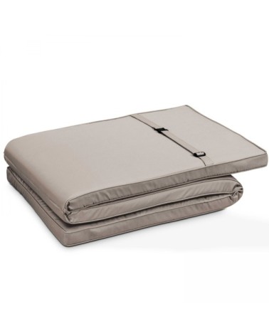 Lot de 2 coussins bain de soleil polyester taupe 186x53x5 cm