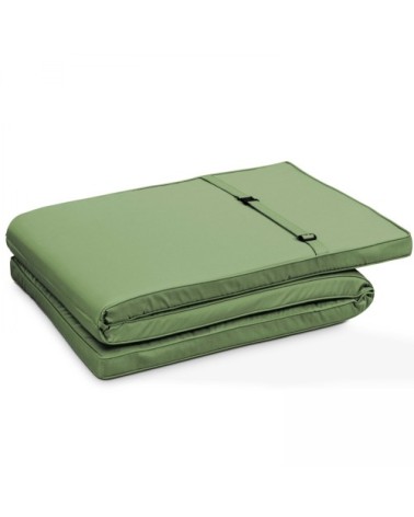 Lot 2 coussins bain de soleil polyester vert 186x53x5 cm