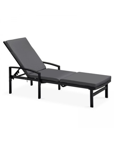 Lot de 2 coussins bain de soleil polyester gris 186x53x5 cm