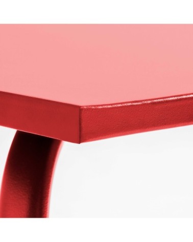 Ensemble table de jardin et 8 chaises en métal rouge