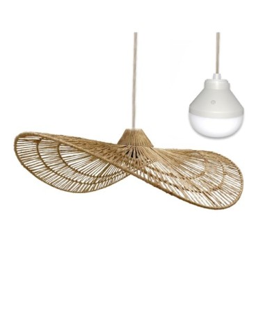 Suspension sans fil jute beige d63cm