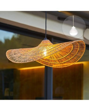 Suspension sans fil jute beige d63cm