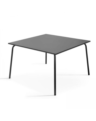 Ensemble table de jardin et 8 chaises en métal gris