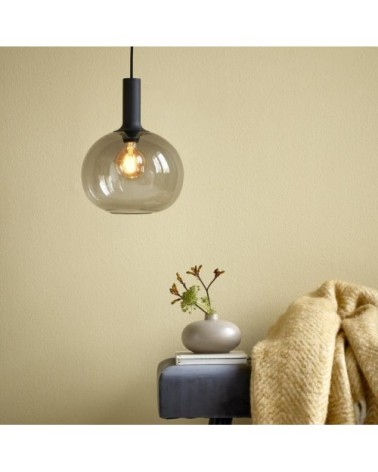 Suspension métal verre diamètre 25cm gris