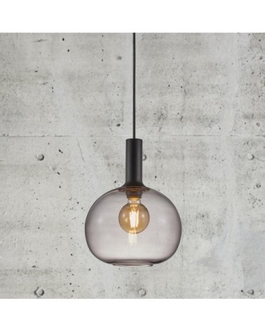 Suspension métal verre diamètre 25cm gris