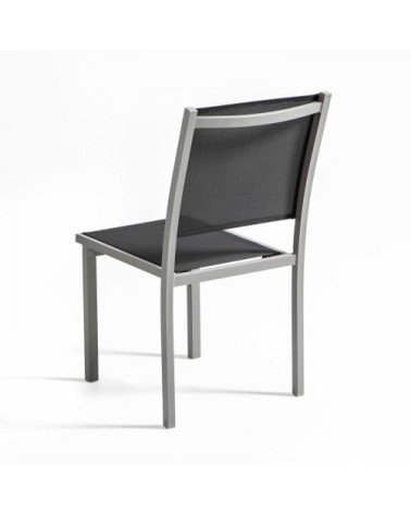 Lot de 2 chaises de jardin en aluminium et textilène gris