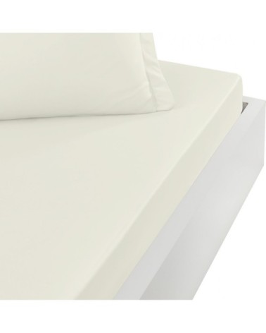 Drap housse en percale de coton Ecru 180x200 cm