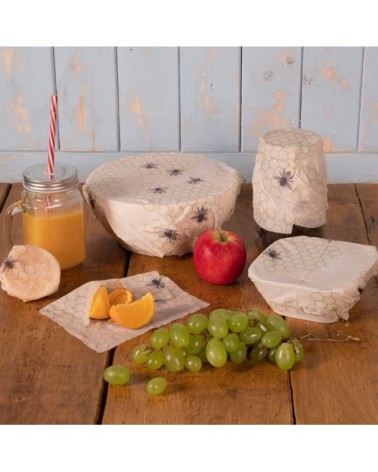 Lot de 3 couvre pots à la cire d'abeille