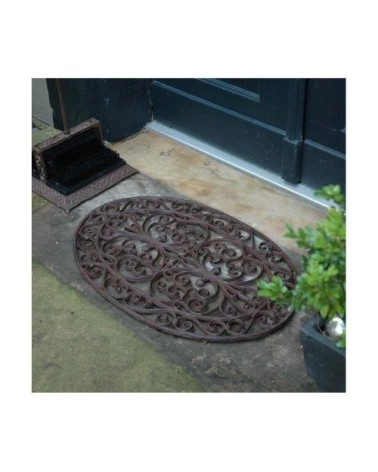 Paillasson grille en fonte ovale 74x48cm