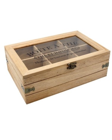 Boite à thé 6 compartiments en bois
