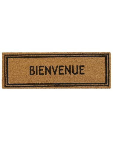 Paillasson grande taille en coco 120 x 40 cm encadré bienvenue