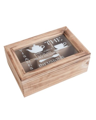 Boite à thé en bois 24 cm