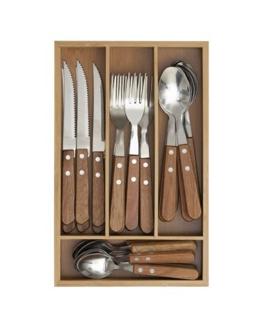Ménagère inox 24 pièces avec range couverts