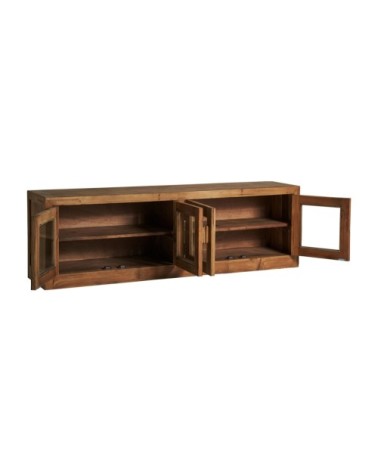 Meuble Tv en bois de pin en marron 160x35x55 cm