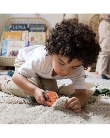 Tapis d'activités enfant texturé beige 120x160cm