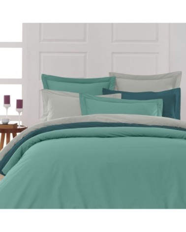 Drap housse en percale de coton Aqua Sea 90x200 cm