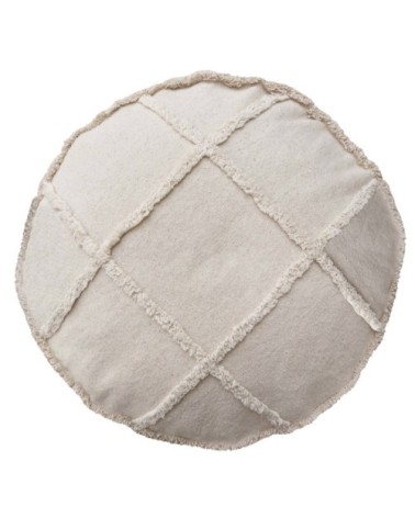 Pouf enfant ludique beige en coton D50cm