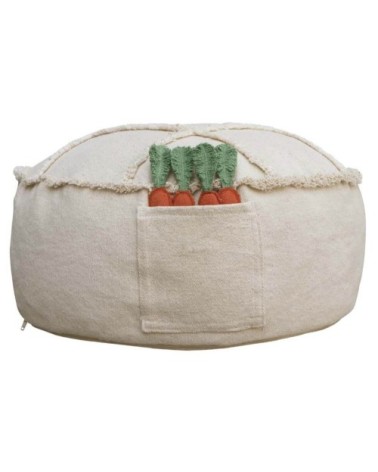 Pouf enfant ludique beige en coton D50cm