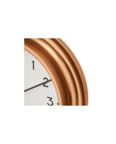 Horloge murale ronde plastique couleur cuivre D25,5cm
