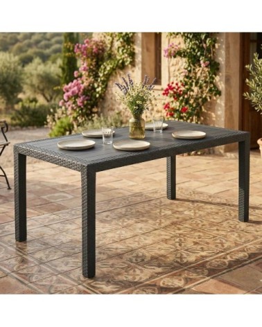 Table d'extérieur anthracite 138x78 cm