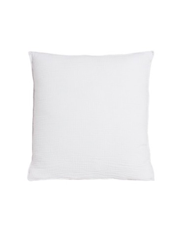 Taie d'oreiller en gaze de coton 65x65cm Blanc Craie