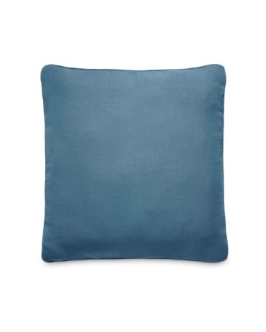 Taie d'oreiller en chanvre lavé 65x65cm Bleu Paon