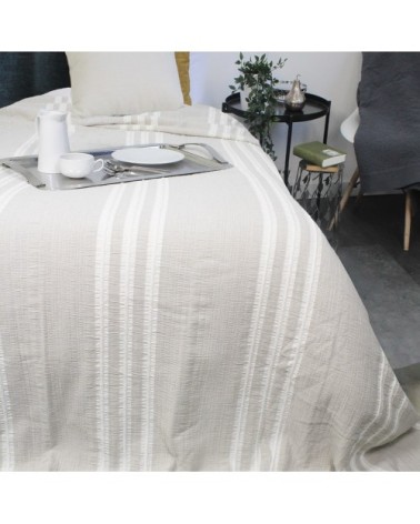 Couvre-lit  lin & autres fibres ecru 230x250