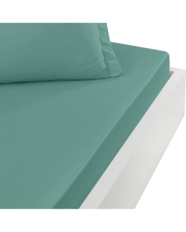 Drap housse en percale de coton Aqua Sea 90x190 cm