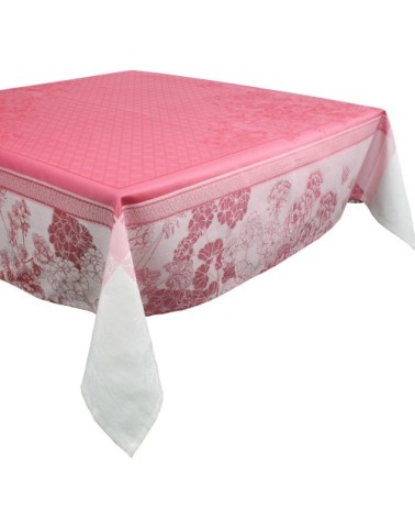 Nappe carrée antitache déperlant pur coton bio rose 115x115 cm