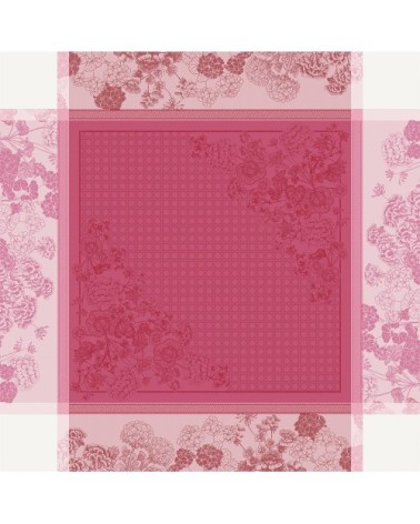 Nappe carrée antitache déperlant pur coton bio rose 115x115 cm