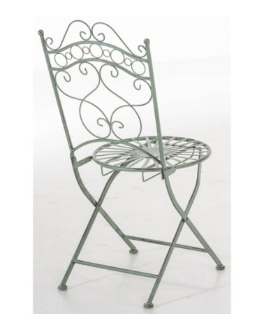 Ensemble table et chaises de jardin en métal Vert antique
