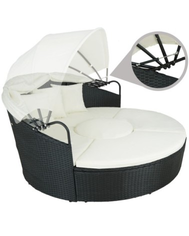 Bain de soleil rond modulable ZANZIBAR noir