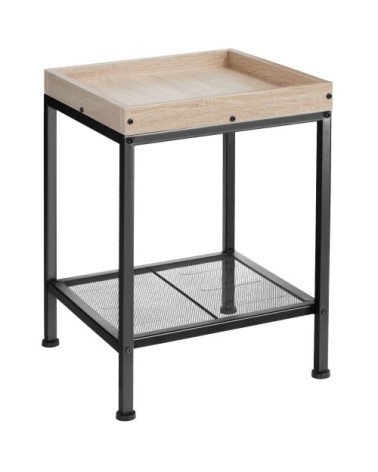 Table dappoint ROCHESTER 41,5x41x56cm effet Bois clair industriel,
