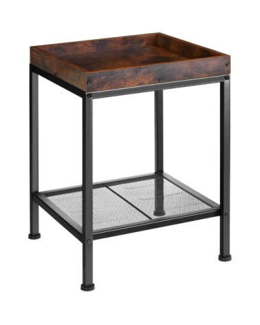 Table dappoint ROCHESTER 41,5x41x56cm effet bois foncé industriel