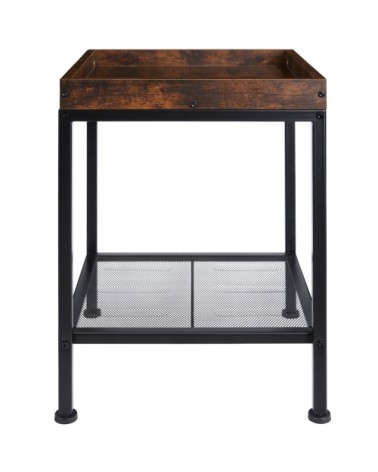 Table dappoint ROCHESTER 41,5x41x56cm effet bois foncé industriel