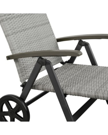 Bain de soleil avec roulettes Auckland en aluminium gris clair