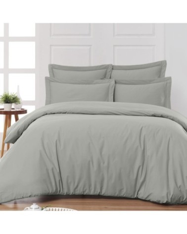 Drap housse en percale de coton Gris Perle 90x190 cm