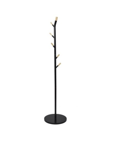 Porte-manteaux métal noir et bois