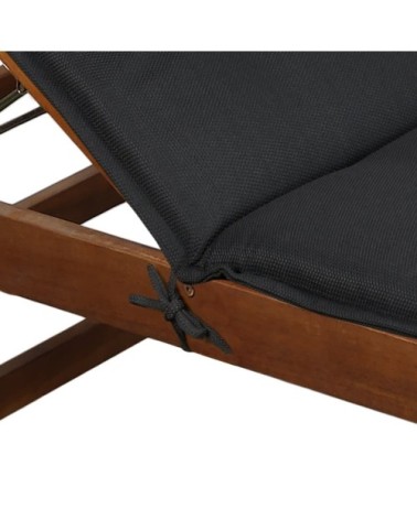 Coussin de bain de soleil 60x190x4 cm noir